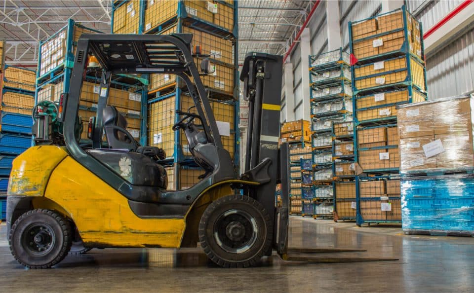 Forklift in Warehouse