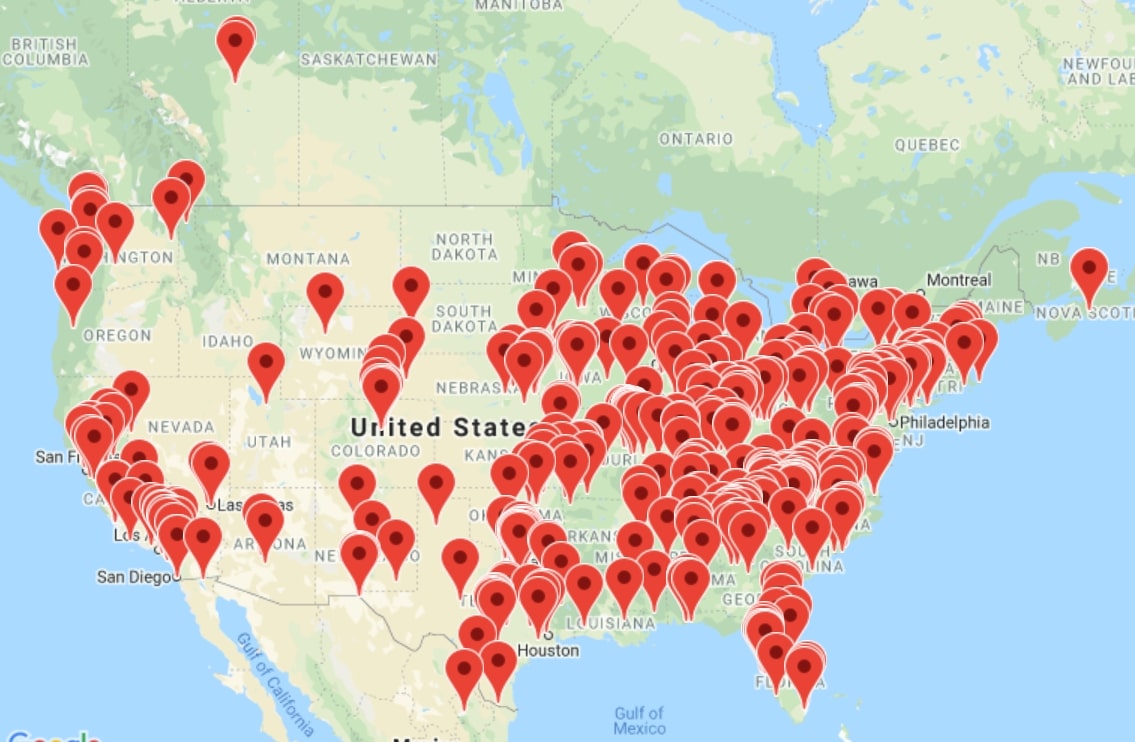 Map of Indoff Partners Nationwide