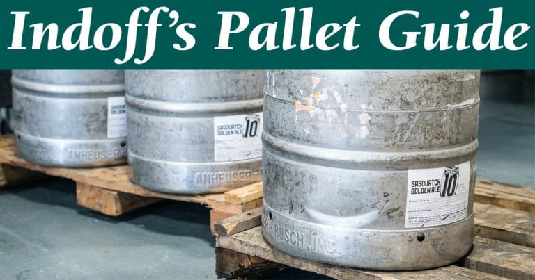 Used pallets supporting kegs